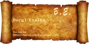Bergl Etelka névjegykártya